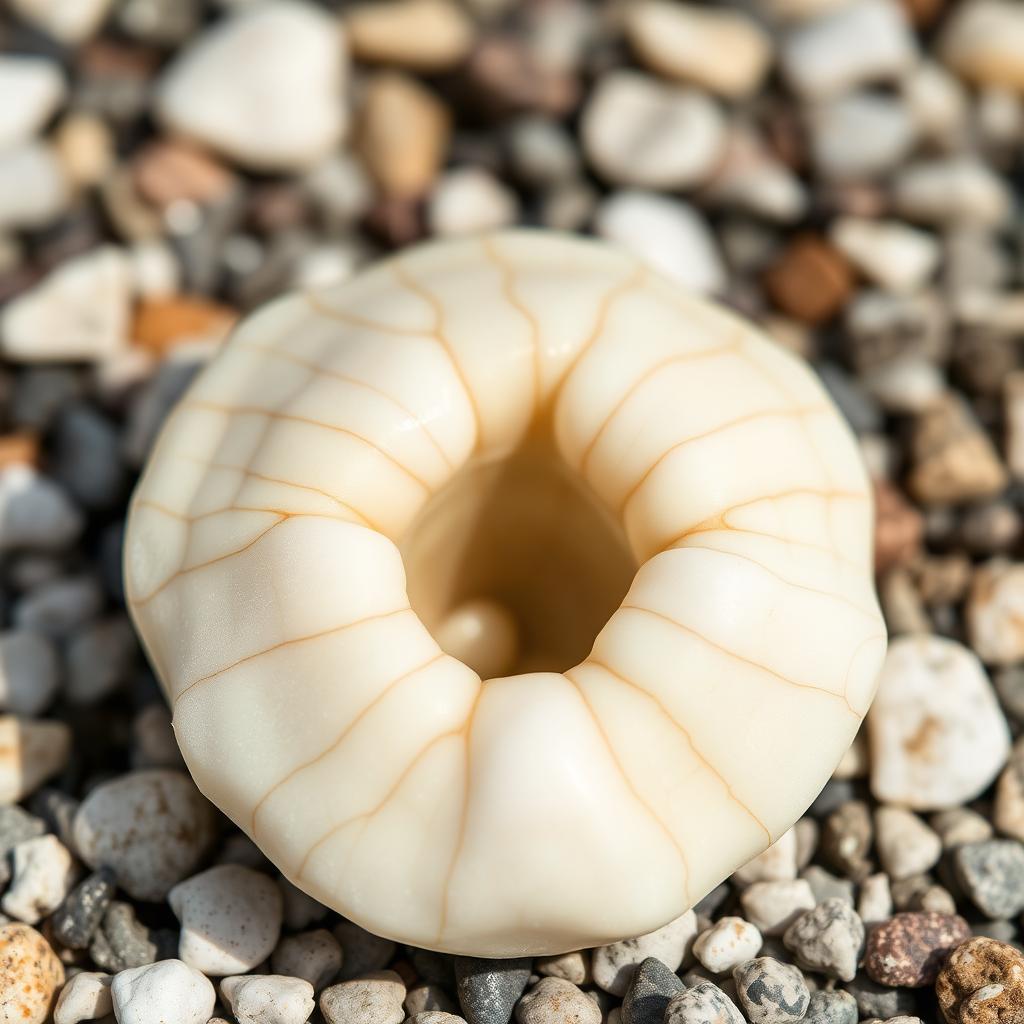 Lithops vallis-mariae — pale cream body with fine dark window network (AI reference)